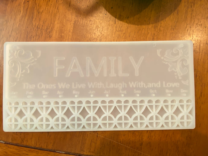 Family with Hearts Sign Mold